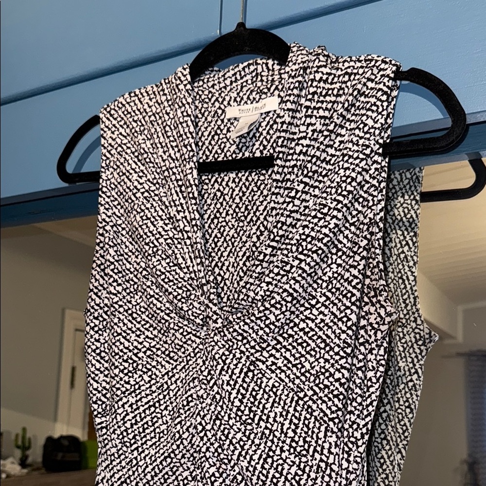 Black and White Sleeveless Dress White House Black Market